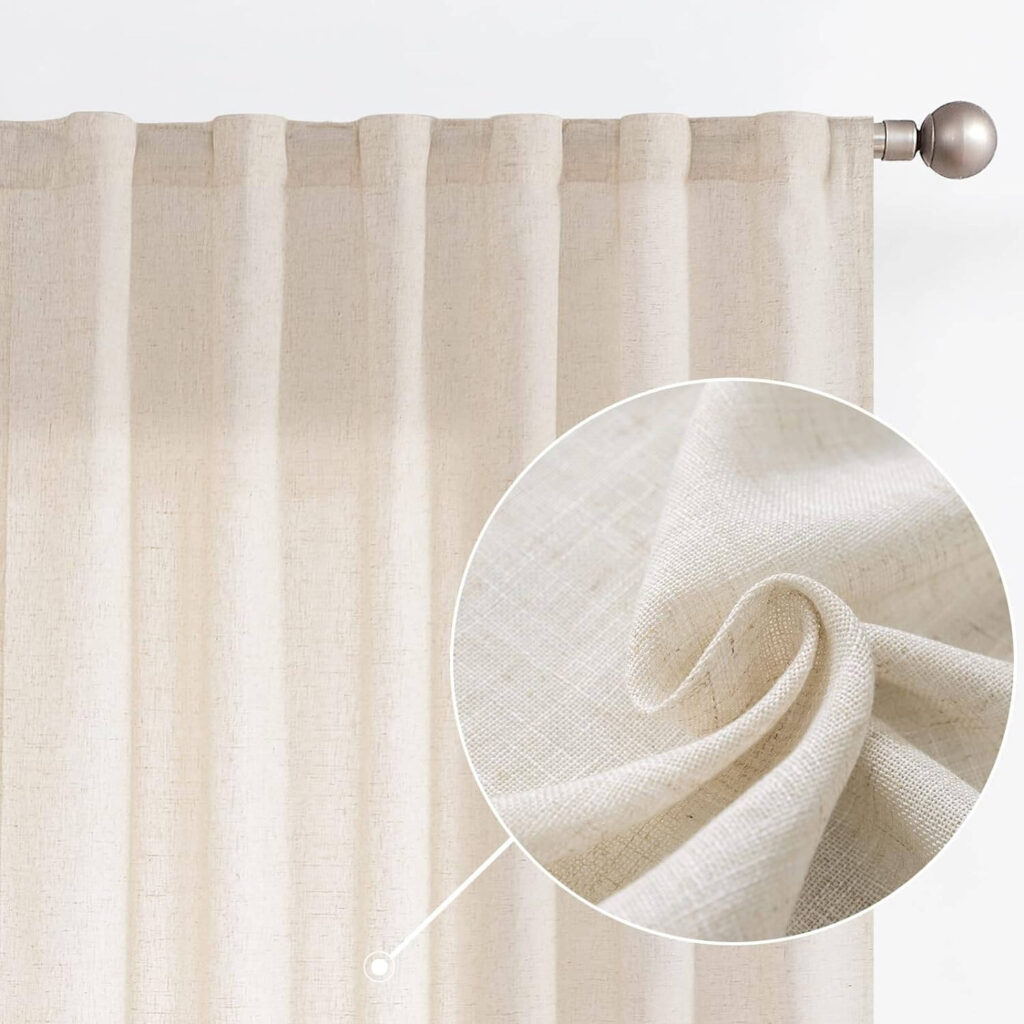 linen beige curtains