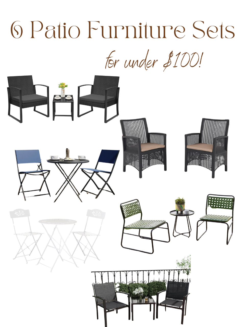6 Outdoor Furniture Sets for Under $100
